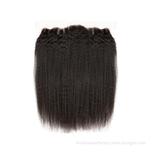 Virgin Peruvian Hair Human 100% Raw Unprocessed Peruvian Hair Bundles Kinky Straight Weave Hair With 1 Frontals Closure